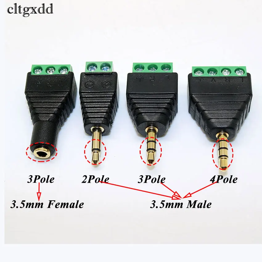 cltgxdd Video AV Balun 3.5mm 2/3/4 Pole Stereo Male to AV Screw Terminal Stereo Jack 3.5mm male/female Block Plug connector
cltgxdd Video AV Balun 3.5mm 2/3/4 Pole Stereo Male to AV Screw Terminal Stereo Jack 3.5mm male/female Block Plug connector