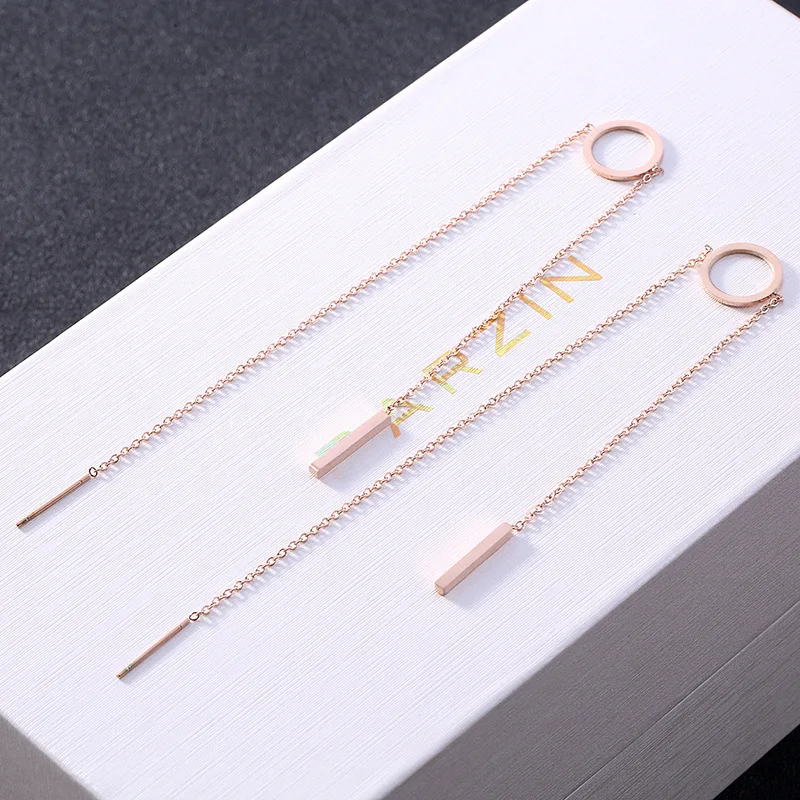 New Jewelry Accessories Circle Stainless Steel Drop Earrings Super Long 19cm Chain Ear Wire Brincos Fashion Jewelry for Women
New Jewelry Accessories Circle Stainless Steel Drop Earrings Super Long 19cm Chain Ear Wire Brincos Fashion Jewelry for Women