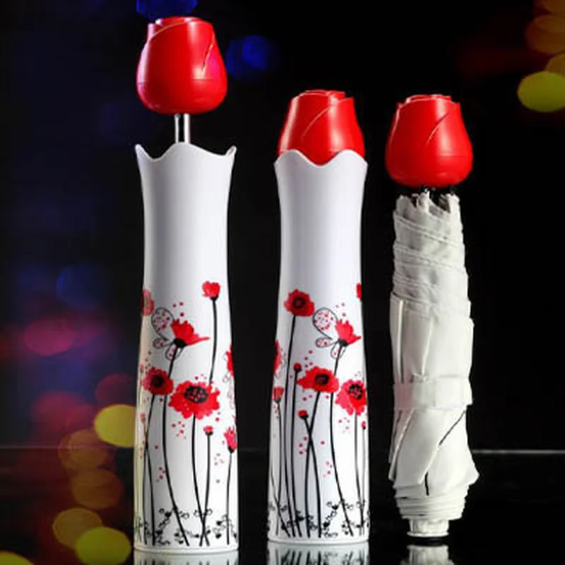 Rose FLOWER Rain Umbrella Personality Portable Alcohol Bottle Umbrella Cover Up Yang Three Fracture Originality Umbrella
Rose FLOWER Rain Umbrella Personality Portable Alcohol Bottle Umbrella Cover Up Yang Three Fracture Originality Umbrella