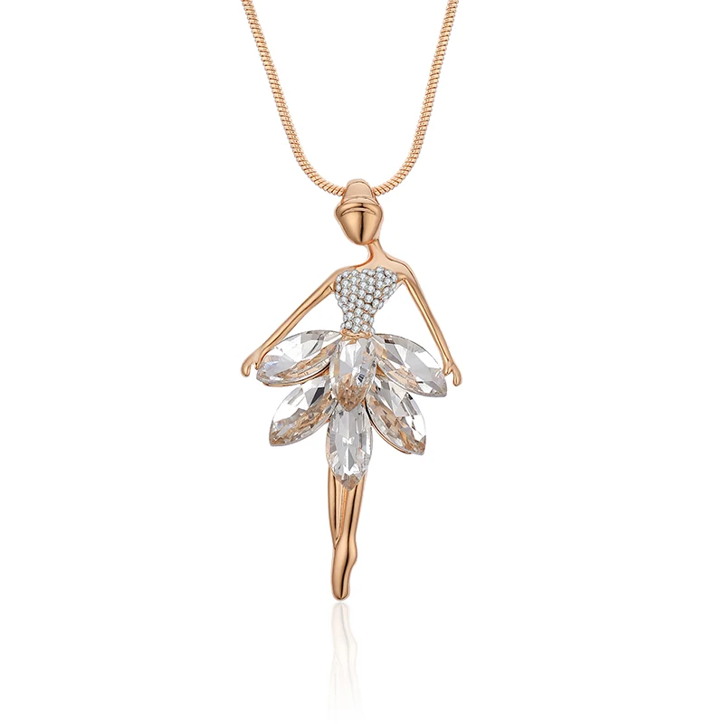 Gold Fairy Ballet Dance Girl Pendants Necklace Shining Crystal Elegant Long Necklace Fashion Jewelry Gifts For Girl Kolye 2019
Gold Fairy Ballet Dance Girl Pendants Necklace Shining Crystal Elegant Long Necklace Fashion Jewelry Gifts For Girl Kolye 2019