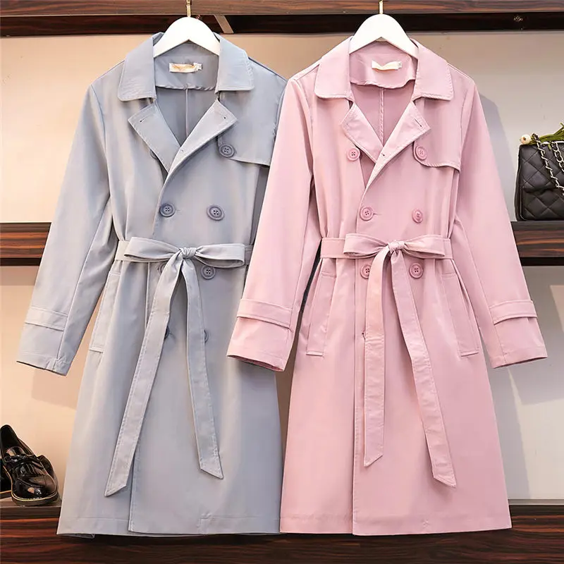 Extra Large Size Tops Woman Jacket Spring Double-breasted Sashes Casual Loose Windbreaker Thin Coat Lady Elegant Outerwears f560
Extra Large Size Tops Woman Jacket Spring Double-breasted Sashes Casual Loose Windbreaker Thin Coat Lady Elegant Outerwears f560