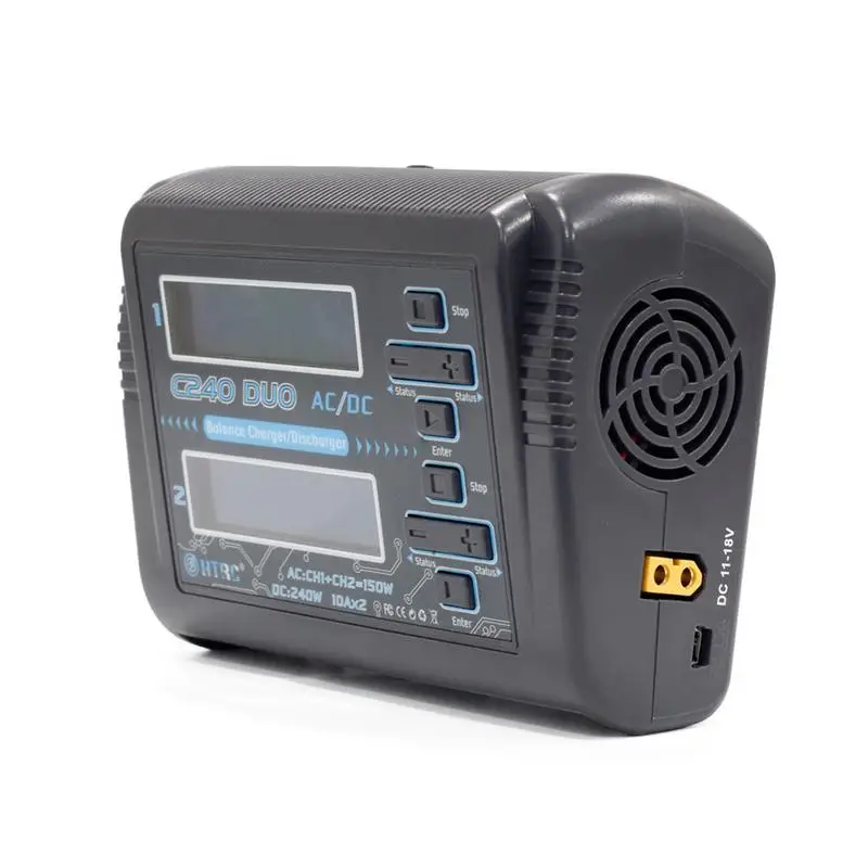 HTRC Original C240 DUO 10A AC 150W DC 240W Dual Channel 10A RC Aviation Model Lipo Battery Charger Lithium Battery Charger
HTRC Original C240 DUO 10A AC 150W DC 240W Dual Channel 10A RC Aviation Model Lipo Battery Charger Lithium Battery Charger