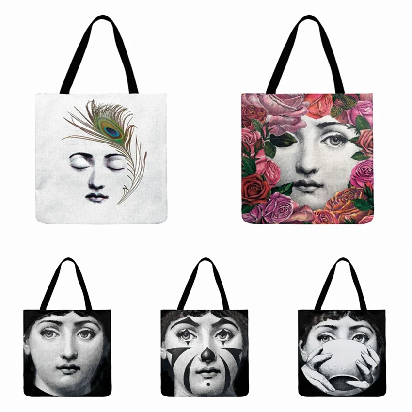 Fornasetti Face Girl Printed Tote Bag For Women Foldable Shopping Bag Ladies Shoulder Bag Outdoor Casual Beach Bag
Fornasetti Face Girl Printed Tote Bag For Women Foldable Shopping Bag Ladies Shoulder Bag Outdoor Casual Beach Bag