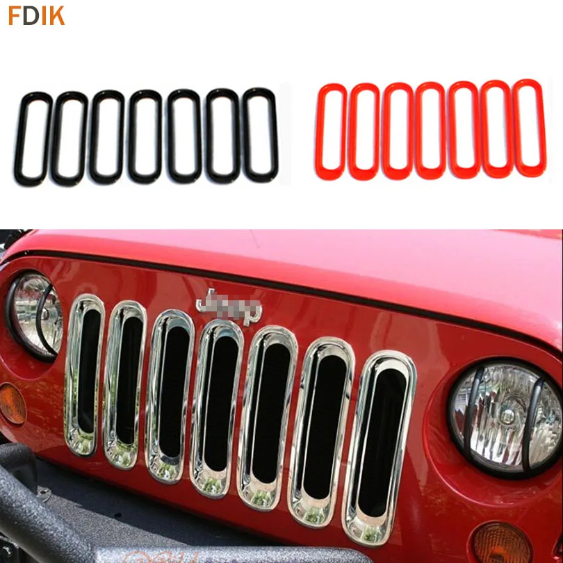 7pcs ABS Black / Red / Chrome Front Bumper Grille Grill Insert Cover Trim Frame Sticker for Jeep Wrangler 2007-2016
7pcs ABS Black / Red / Chrome Front Bumper Grille Grill Insert Cover Trim Frame Sticker for Jeep Wrangler 2007-2016