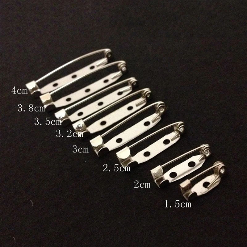 50pcs Silver 2cm Brooch Base Back Bar Pins Clasp For DIY Crafts Findings