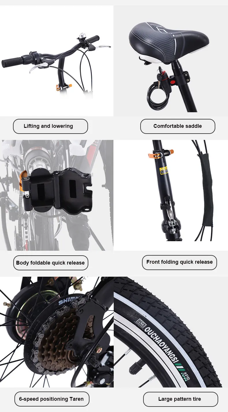 Cheap 16/20 inch Folding Bicycle Ultra Light Portable One Wheel Shifting Shock Absorber Mini Bike Adult Student 9 Cheap 16/20 inch Folding Bicycle Ultra Light Portable One Wheel Shifting Shock Absorber Mini Bike Adult Student 9