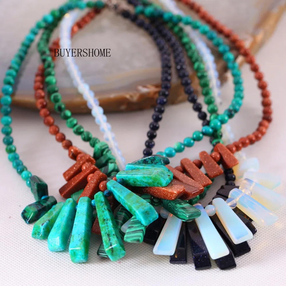 Free Shipping For Women Jewelry Natural Stone Beads Azurite Opal Malachite Sandstone Onyx Necklace 18" 1Pcs E150-156
Free Shipping For Women Jewelry Natural Stone Beads Azurite Opal Malachite Sandstone Onyx Necklace 18" 1Pcs E150-156