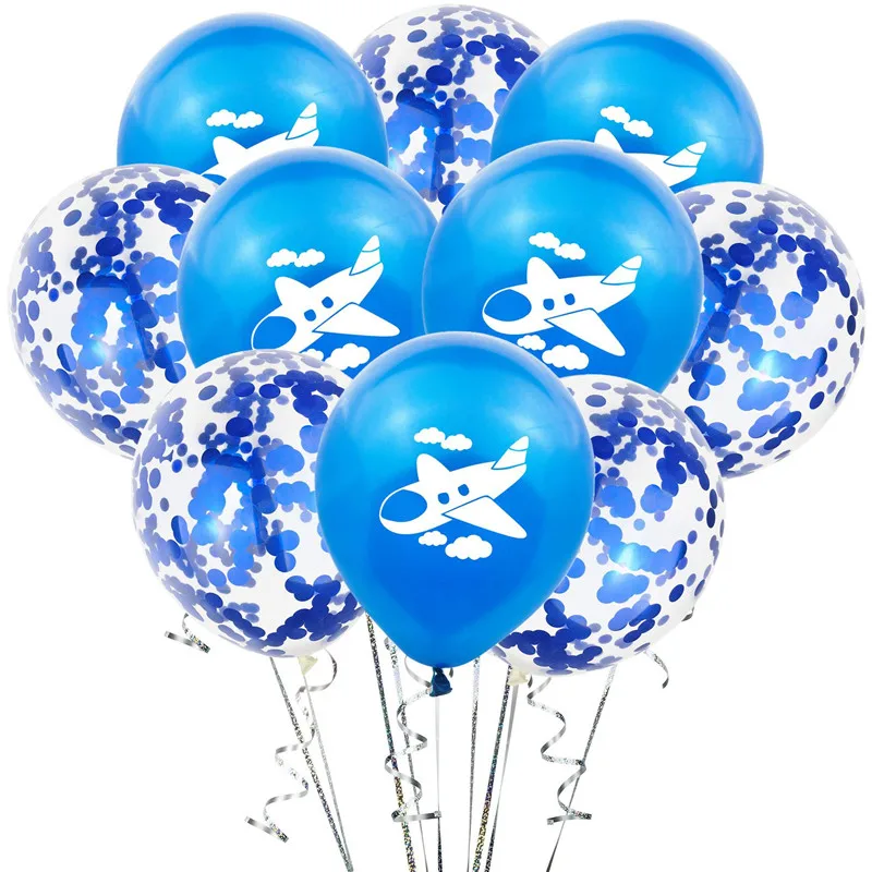 10pcs Blue White Airplane Printed Confetti Balloon Set Inflatable Helium Air Globos Baby Shower Birthday Party Decoration
10pcs Blue White Airplane Printed Confetti Balloon Set Inflatable Helium Air Globos Baby Shower Birthday Party Decoration