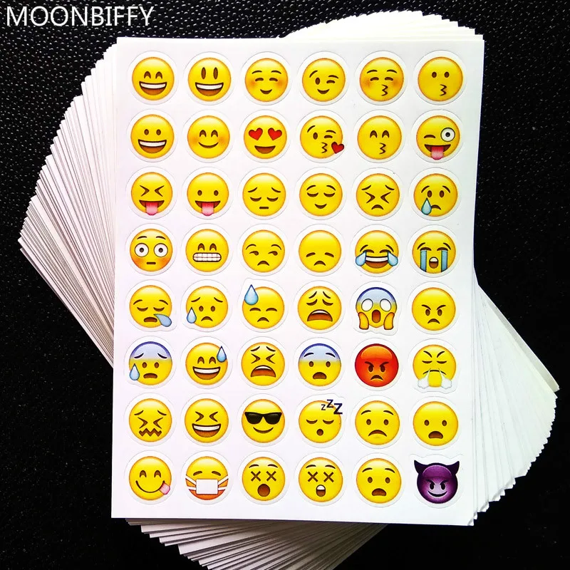 

1 sheet 3D sticker 48 Emoji stickers Smile face stickers for notebook, message Twitter Large Viny Instagram Smiling toys