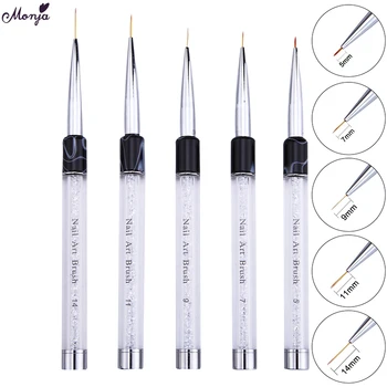 Monja 5/7/9/11/14mm Crystal Acrylic Nail Art Stripe Lines Drawing Brush Liner Grid Painting Nylon Hair Liner Pen Manicure Tools
Monja 5/7/9/11/14mm Crystal Acrylic Nail Art Stripe Lines Drawing Brush Liner Grid Painting Nylon Hair Liner Pen Manicure Tools
