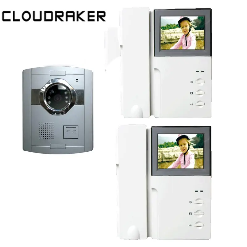 CLOUDRAKER Wired Video Intercom 2x 4.3 Inch Monitor with 1x Video Door Phone Camera IR Night Vision Unlock
CLOUDRAKER Wired Video Intercom 2x 4.3 Inch Monitor with 1x Video Door Phone Camera IR Night Vision Unlock