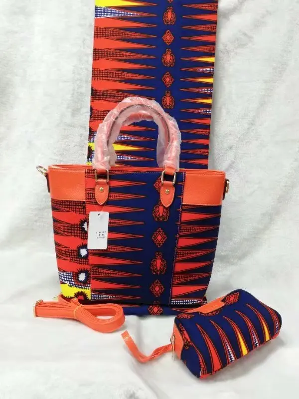 Latest guaranteed dutch wax fabric with 2pcs clutch women handbag quality african wax prints fabric women bag for party F97-23
Latest guaranteed dutch wax fabric with 2pcs clutch women handbag quality african wax prints fabric women bag for party F97-23
