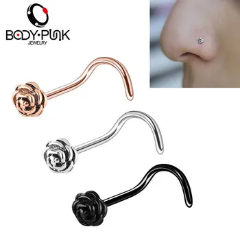 Body Punk 3pcs Nose Rings 20G Rose Flower Nose Hoop Stud Piercings Screw 316L Stainless Steel Body Piercing Jewelry for Women
Body Punk 3pcs Nose Rings 20G Rose Flower Nose Hoop Stud Piercings Screw 316L Stainless Steel Body Piercing Jewelry for Women