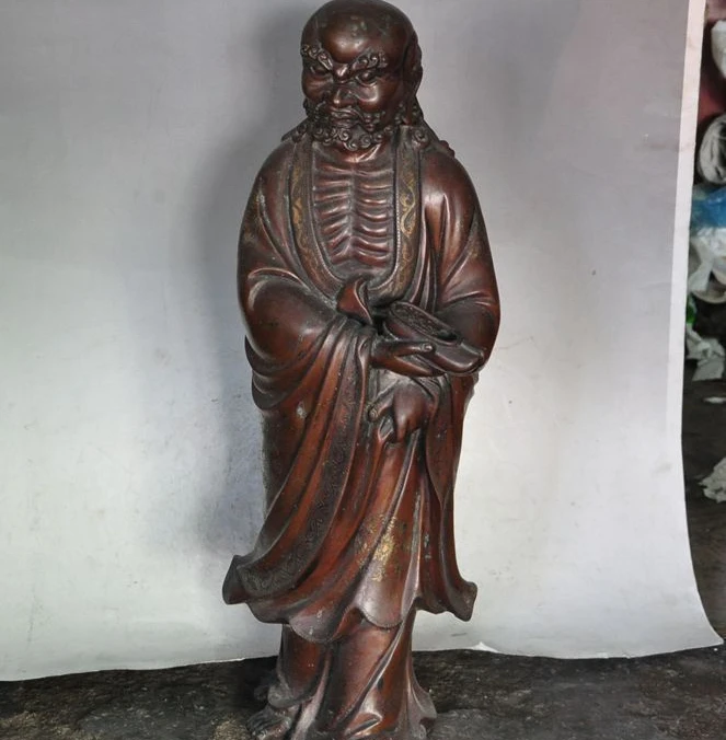 26" china buddhism Purple bronze hold Shoe Damo Bodhidharma Dharma Buddha statue
26" china buddhism Purple bronze hold Shoe Damo Bodhidharma Dharma Buddha statue