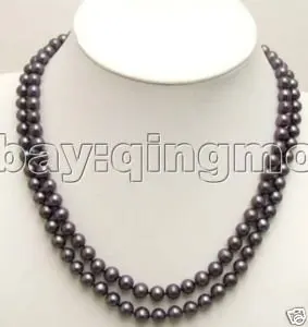 SALE! NATURAL AA Double strings Super Luster 7-8MM BLACK Freshwater Pearl NECKLACE -5422
SALE! NATURAL AA Double strings Super Luster 7-8MM BLACK Freshwater Pearl NECKLACE -5422