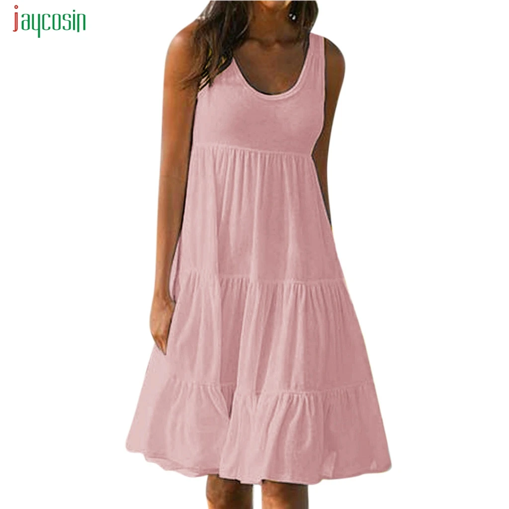 Jaycosin Women Summer Dress Plus Size Loose Solid Dresses Sleeveless Beach Style Ladies New Casual Roun Neck Vestidos De Festa
Jaycosin Women Summer Dress Plus Size Loose Solid Dresses Sleeveless Beach Style Ladies New Casual Roun Neck Vestidos De Festa