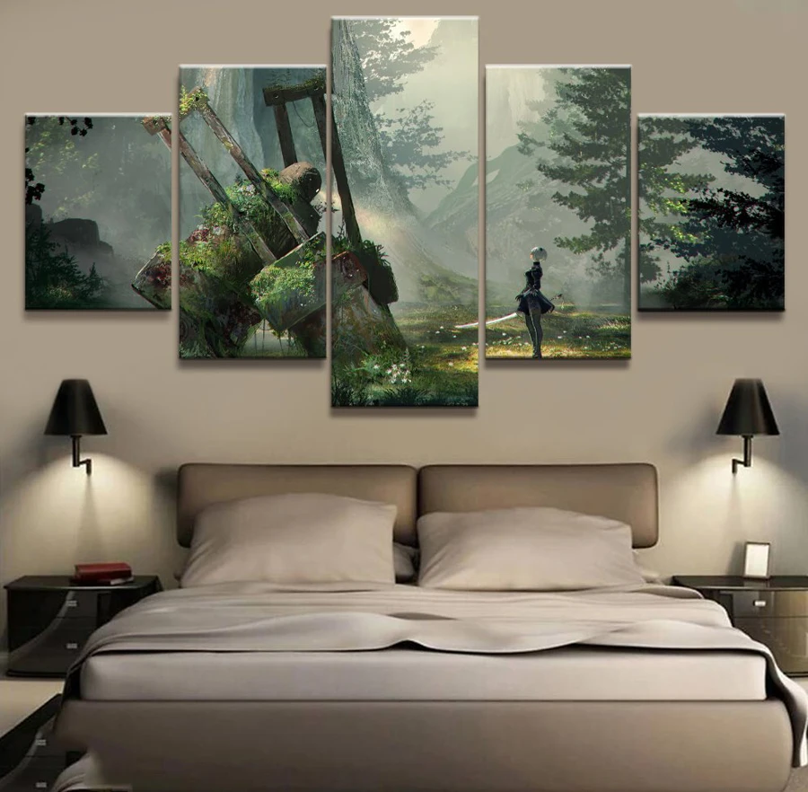 5 Panel NieR:Automata 2B Game Canvas Printed Painting For Living Room Wall Art Home Decor HD Picture Artworks Modern Poster
5 Panel NieR:Automata 2B Game Canvas Printed Painting For Living Room Wall Art Home Decor HD Picture Artworks Modern Poster