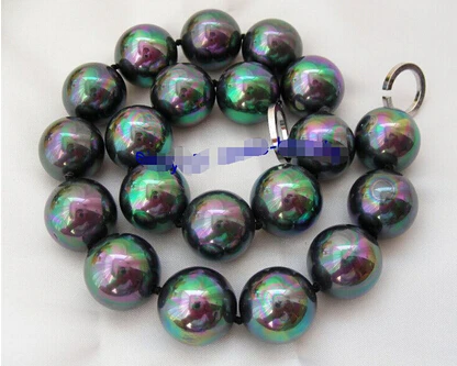 DYY+++817 big 20mm round black south sea shell pearls necklace