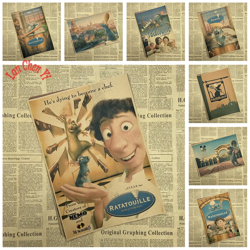 Ratatouille Classic Cartoon Movie Kraft Paper Poster Bar Cafe Living Room Dining Wall Decorative Paintings
Ratatouille Classic Cartoon Movie Kraft Paper Poster Bar Cafe Living Room Dining Wall Decorative Paintings
