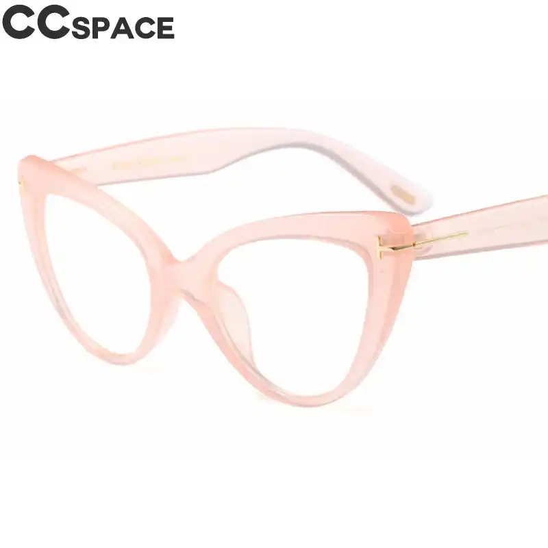 ピンク女性猫メガネフレームファッション透明コンピュータメガネトレンドスタイル光学 Gooum
