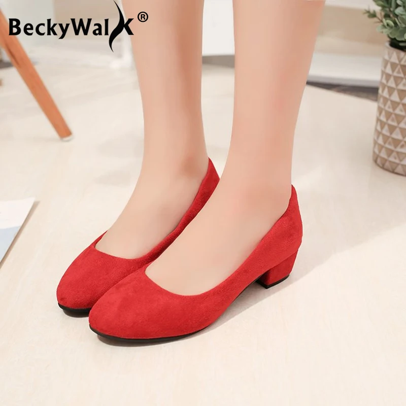 Autumn Shoes Woman Pumps Low Thick Heels Comfortable Women Work Shoes Flock Round Toe Casual Ladies Shoe sapato feminino WSH3183
Autumn Shoes Woman Pumps Low Thick Heels Comfortable Women Work Shoes Flock Round Toe Casual Ladies Shoe sapato feminino WSH3183