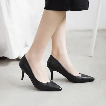 Women Genuine Leather Shoes Autumn Pointed Toe Women Shoes Black Sexy Shallow Thin High Heel Pumps For Ladies Large Size 34-43
Women Genuine Leather Shoes Autumn Pointed Toe Women Shoes Black Sexy Shallow Thin High Heel Pumps For Ladies Large Size 34-43