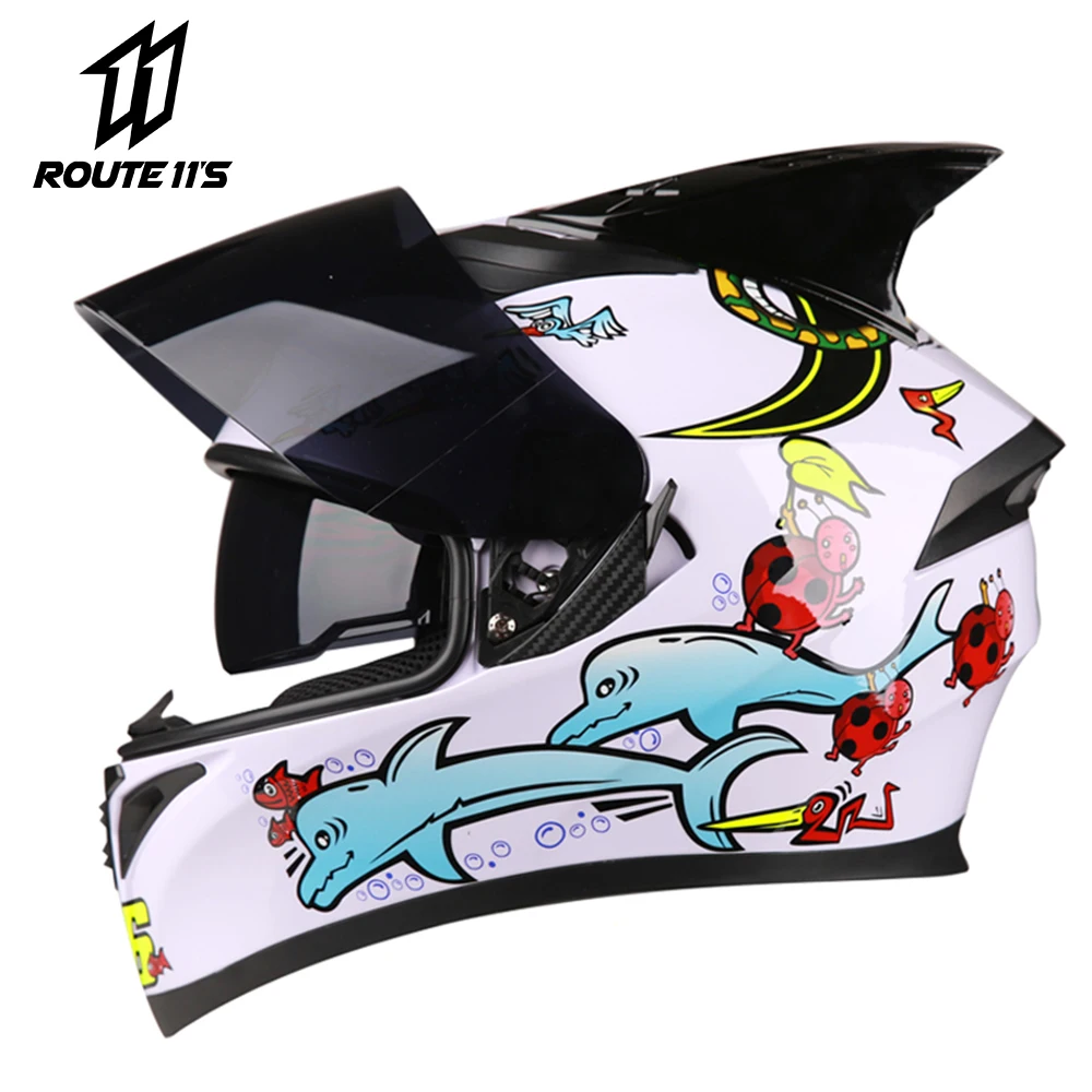 Motorcycle Helmet Flip Up Motocross Helmet With Inner Sun Visor Double Lens Modular Motobiker Full Face Helmets Capacete Casco
Motorcycle Helmet Flip Up Motocross Helmet With Inner Sun Visor Double Lens Modular Motobiker Full Face Helmets Capacete Casco