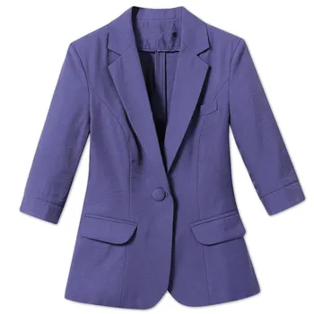 Women Blazer 3/4 Sleeve Blazers Solid One Button Coat Slim Office Lady Jacket Female Tops Suit Blazer Femme Jackets Plus Size
Women Blazer 3/4 Sleeve Blazers Solid One Button Coat Slim Office Lady Jacket Female Tops Suit Blazer Femme Jackets Plus Size