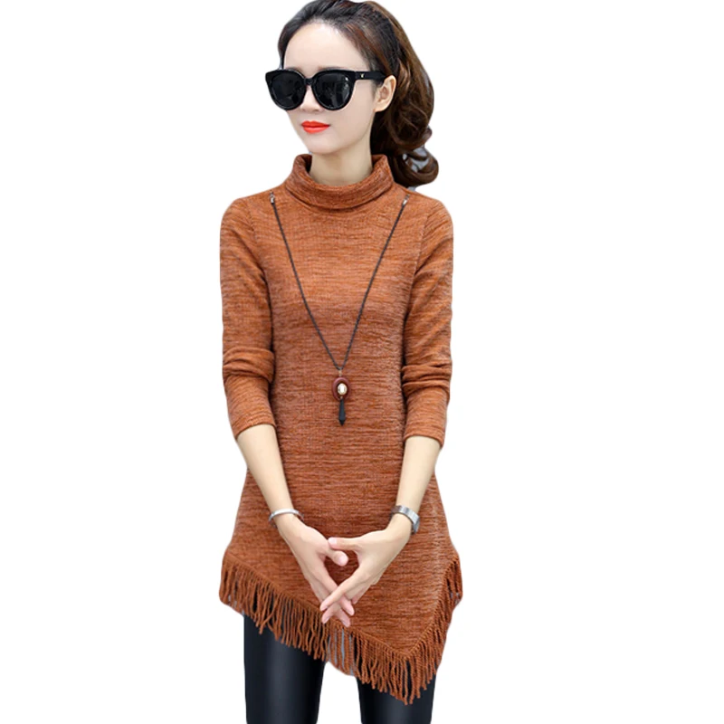 Women Long Sweater Jumper Irregular Sweaters 2018 Autumn Winter Tassel Female Knitted Pullover Turtleneck Warm Pull Femme D097
Women Long Sweater Jumper Irregular Sweaters 2018 Autumn Winter Tassel Female Knitted Pullover Turtleneck Warm Pull Femme D097