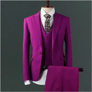 Purple Style Men Suit 3 Piece Jacket Pants Vest Slim Fit Blazers Business Wedding Clothing Groom Male Tuxedo (Jacket+Pants+Vest)
Purple Style Men Suit 3 Piece Jacket Pants Vest Slim Fit Blazers Business Wedding Clothing Groom Male Tuxedo (Jacket+Pants+Vest)