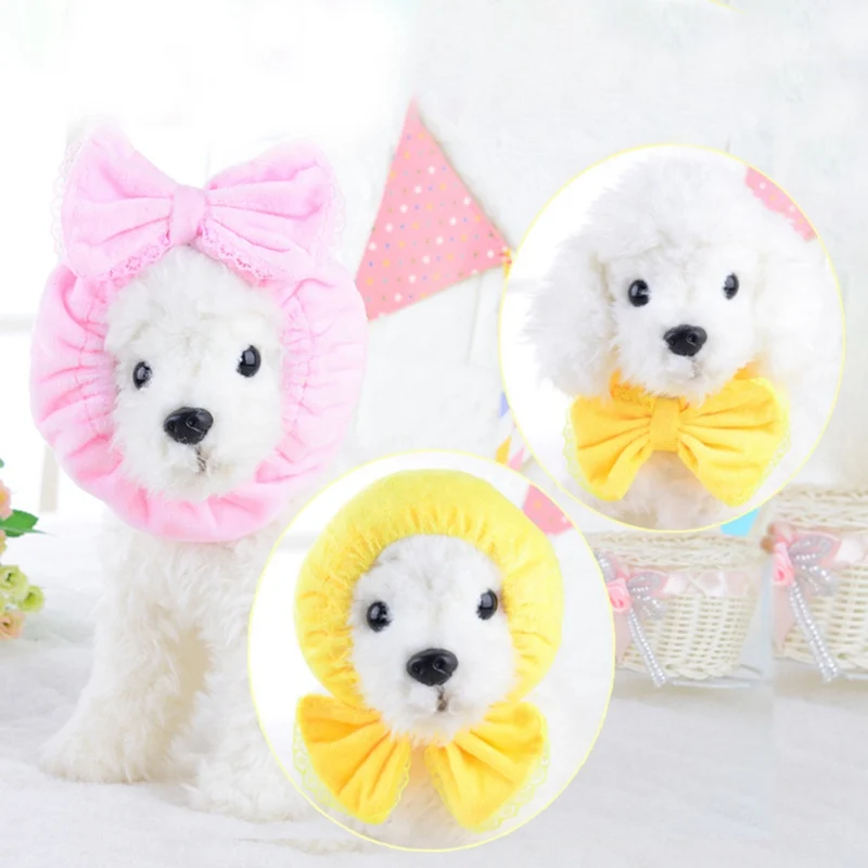 

1 Pc Cute Winter Warm Dog Caps Pet Scarf Bows Ties Cat Dog Collar Headgear Bathing Cap Dogs Scarves Grooming Accessories