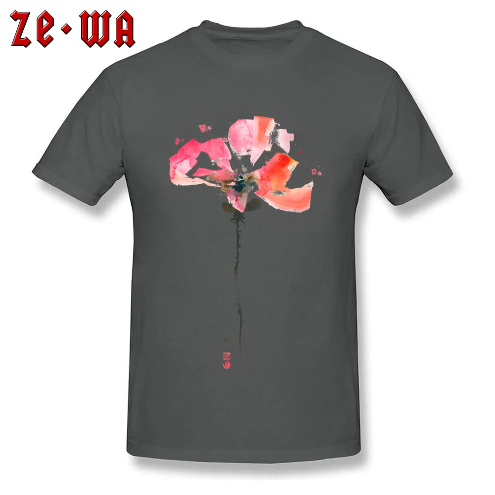 T Shirt Pretty Poppy Tops Tees VALENTINE DAY Hot Sale Design Short Sleeve Pure Cotton Round Collar Men Tshirts Design Pretty Poppy carbon