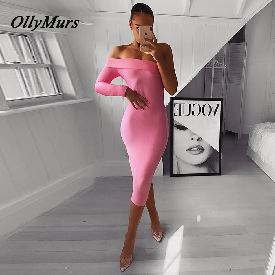 OllyMurs 2019 New Summer Bodycon Slash Neck Bandage Dress Women Sexy Pink Knee Length Dresses Vestidos Chic Evening Party Dress
OllyMurs 2019 New Summer Bodycon Slash Neck Bandage Dress Women Sexy Pink Knee Length Dresses Vestidos Chic Evening Party Dress