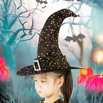 Besegad Kids Wizard Hat Witchs Crescent Cap Wizard Pumpkin Golden Moon Curved Cap Hats Halloween Masquerade Costume Accessory
Besegad Kids Wizard Hat Witchs Crescent Cap Wizard Pumpkin Golden Moon Curved Cap Hats Halloween Masquerade Costume Accessory
