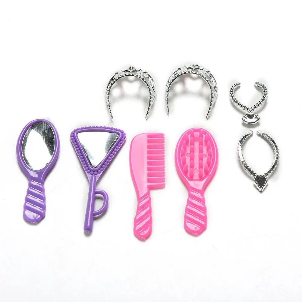 Dolls Accessories Fashion Jewelry Comb Mirror Necklace Crown Accessory For dolls Kids Gifts 8Pcs/1Set
Dolls Accessories Fashion Jewelry Comb Mirror Necklace Crown Accessory For dolls Kids Gifts 8Pcs/1Set