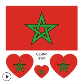 2018 Football World Cup Morocco Flag Tattoo Body Stickers 6cm*6cm Football Fans Watching Game
2018 Football World Cup Morocco Flag Tattoo Body Stickers 6cm*6cm Football Fans Watching Game