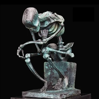 24 CM Western Art Deco Bronze Copper Man Thinker human skele Abstract Sculpture
24 CM Western Art Deco Bronze Copper Man Thinker human skele Abstract Sculpture