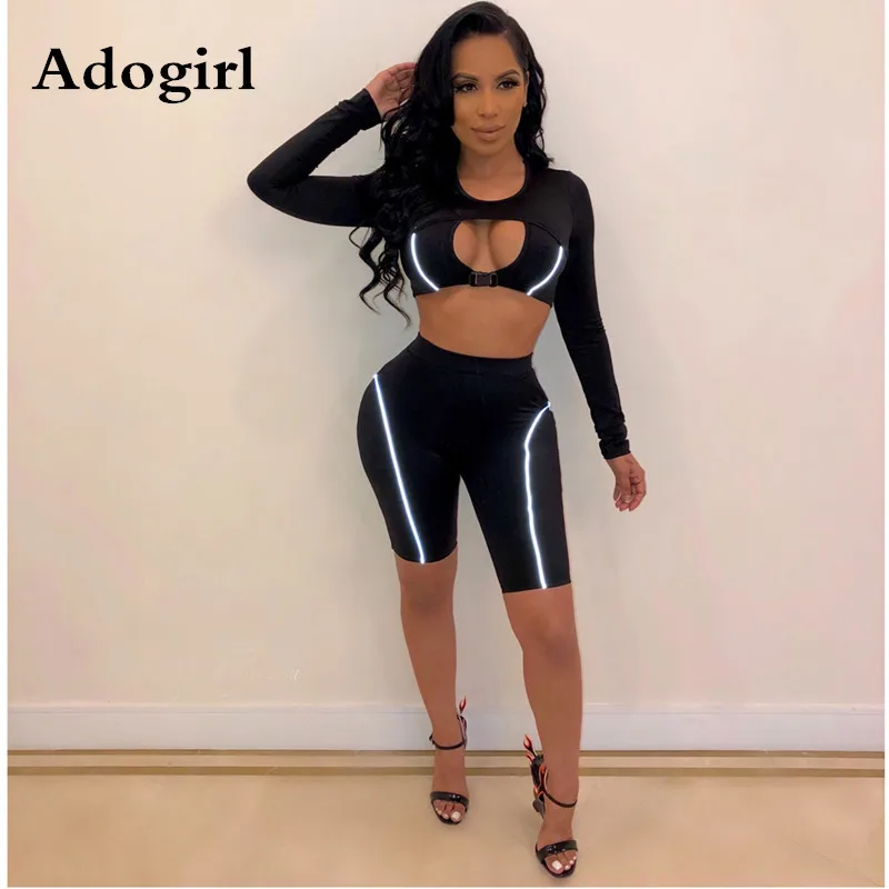 Neon Reflective Fitness 2 Piece Set Women Summer Buckle Crop Top and Biker Shorts Suit Sexy Club Outfits Tracksuit Matching Sets
Neon Reflective Fitness 2 Piece Set Women Summer Buckle Crop Top and Biker Shorts Suit Sexy Club Outfits Tracksuit Matching Sets
