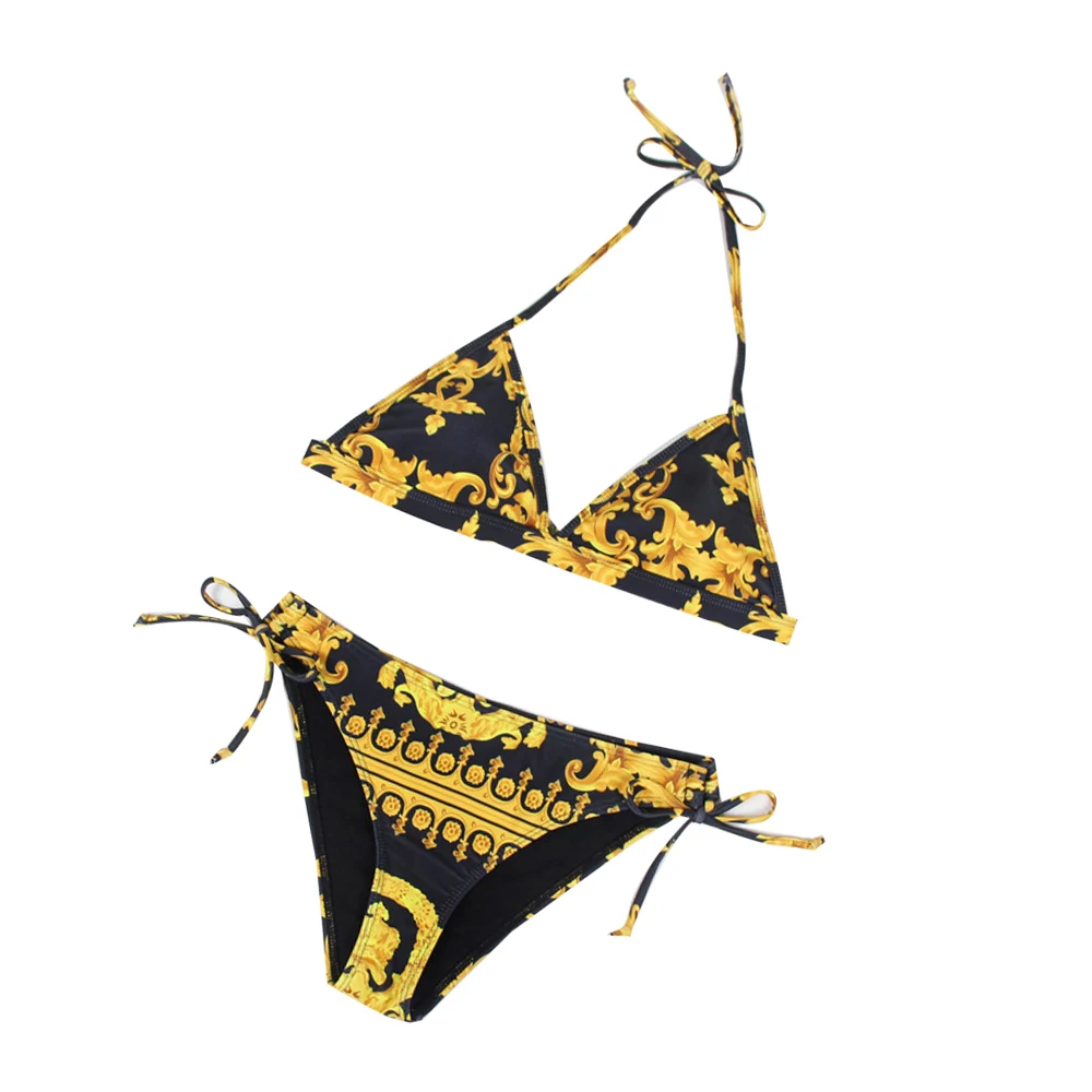 Bikini Set 2019 Women's Summer Floral Bikini Set Swimsuit Swimwear Beachwear Bathing Suit Split Printed Triangle Bag Bikini New
Bikini Set 2019 Women's Summer Floral Bikini Set Swimsuit Swimwear Beachwear Bathing Suit Split Printed Triangle Bag Bikini New