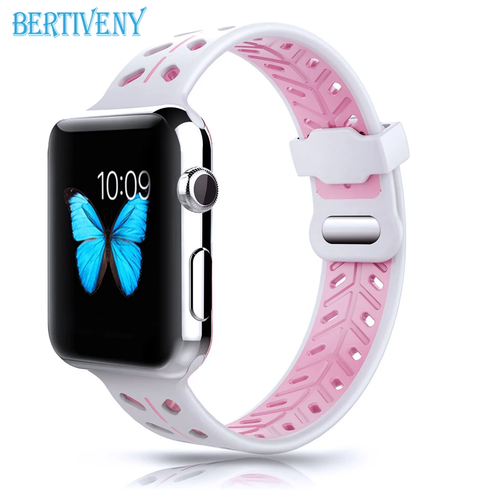 Tree leaf style Sport Silicone strap for Apple Watch band 38mm 42mm 40mm 44mm Rubber Soft Wrist Bracelet For iWatch 4/3/2/1
Tree leaf style Sport Silicone strap for Apple Watch band 38mm 42mm 40mm 44mm Rubber Soft Wrist Bracelet For iWatch 4/3/2/1