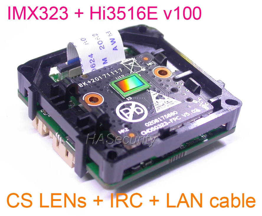 Фото H.265 / H.264 (1080P) 1/2.9 &quotSony EXmor IMX323 + Hi3516E V100 IP CCTV camera PCB board module кабель LAN CS 3 0 P LENs IRC |