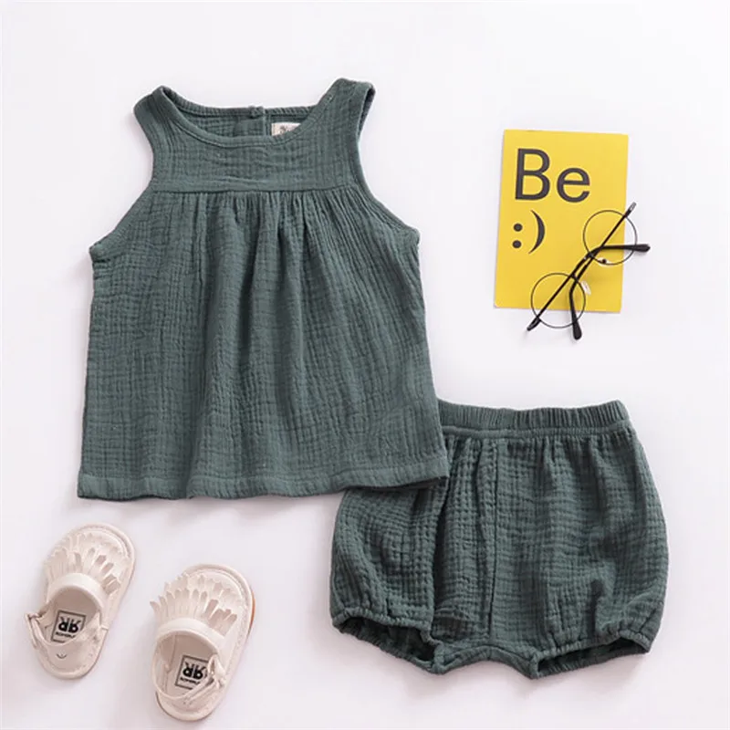 2019 Baby Girls Summer Suits Linen Cotton Kids Outfits Children's Clothing Sets Vest Tops + Shorts Toddler Clothes 0-4Y G016
2019 Baby Girls Summer Suits Linen Cotton Kids Outfits Children's Clothing Sets Vest Tops + Shorts Toddler Clothes 0-4Y G016