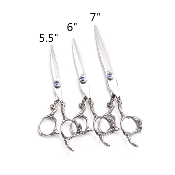 1Pair 5.5" 6" 7" JP 440C Engraving Logo Hairdressing Scissors Cutting Scissors Thinning Shears Profrssional Hair Scissors C9100