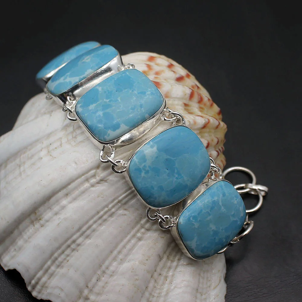 Gorgeous Unique Natural Blue Jasper925 Sterling Silver Women Links Bracelet 7.75 Inch Free Shipping H33
Gorgeous Unique Natural Blue Jasper925 Sterling Silver Women Links Bracelet 7.75 Inch Free Shipping H33