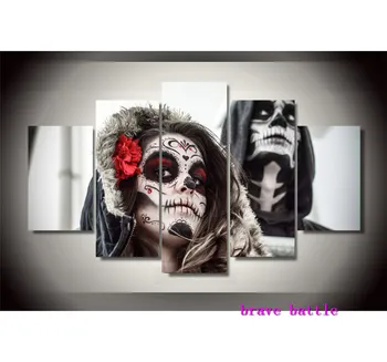 Day of The Dead Face Canvas Painting Living Room Home Decor Modern Mural Art Oil Painting #01 
Day of The Dead Face Canvas Painting Living Room Home Decor Modern Mural Art Oil Painting #01