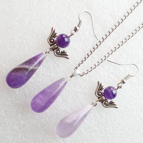 (Min.order 10$ mix) 1Strand Beautiful Natural Amethysts Teardrop Necklace Set ZY10053
(Min.order 10$ mix) 1Strand Beautiful Natural Amethysts Teardrop Necklace Set ZY10053