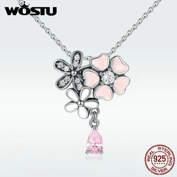 100% Real 925 Sterling Silver Poetic Daisy Cherry Blossom Pendant Necklaces With Pink CZ For Women Jewelry Girlfriend Gift
100% Real 925 Sterling Silver Poetic Daisy Cherry Blossom Pendant Necklaces With Pink CZ For Women Jewelry Girlfriend Gift