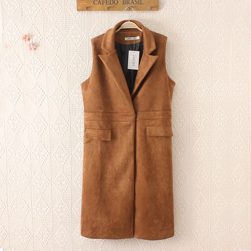 Plus size Suede colete feminino inverno 2018 spring autumn sleeveless long blazer black & brown & orange women's veste femme
Plus size Suede colete feminino inverno 2018 spring autumn sleeveless long blazer black & brown & orange women's veste femme