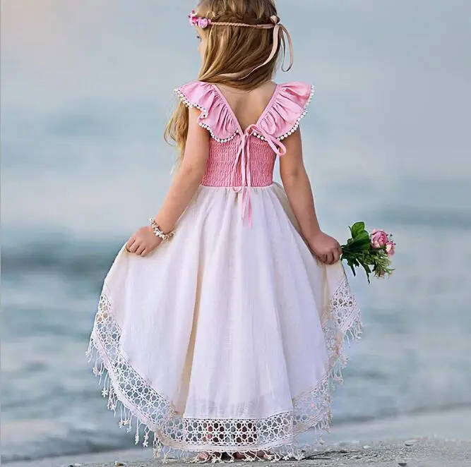 Ins Girl Crochet Lace Party dresses Asymmetrical Tassels Baby Dress Summer Flutter Sleeveless Backless Beach Dress
Ins Girl Crochet Lace Party dresses Asymmetrical Tassels Baby Dress Summer Flutter Sleeveless Backless Beach Dress