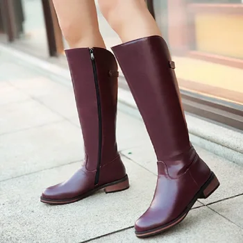 Shoes Women New Fashion Side Zipper Knee High Boots Women Motorcycle Boots Long Low Heel PU Leather Flats Shoes Big Size 26-62
Shoes Women New Fashion Side Zipper Knee High Boots Women Motorcycle Boots Long Low Heel PU Leather Flats Shoes Big Size 26-62